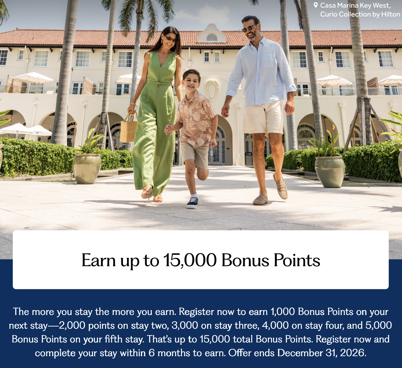 Screenshot of Hilton Honors targeted promo.