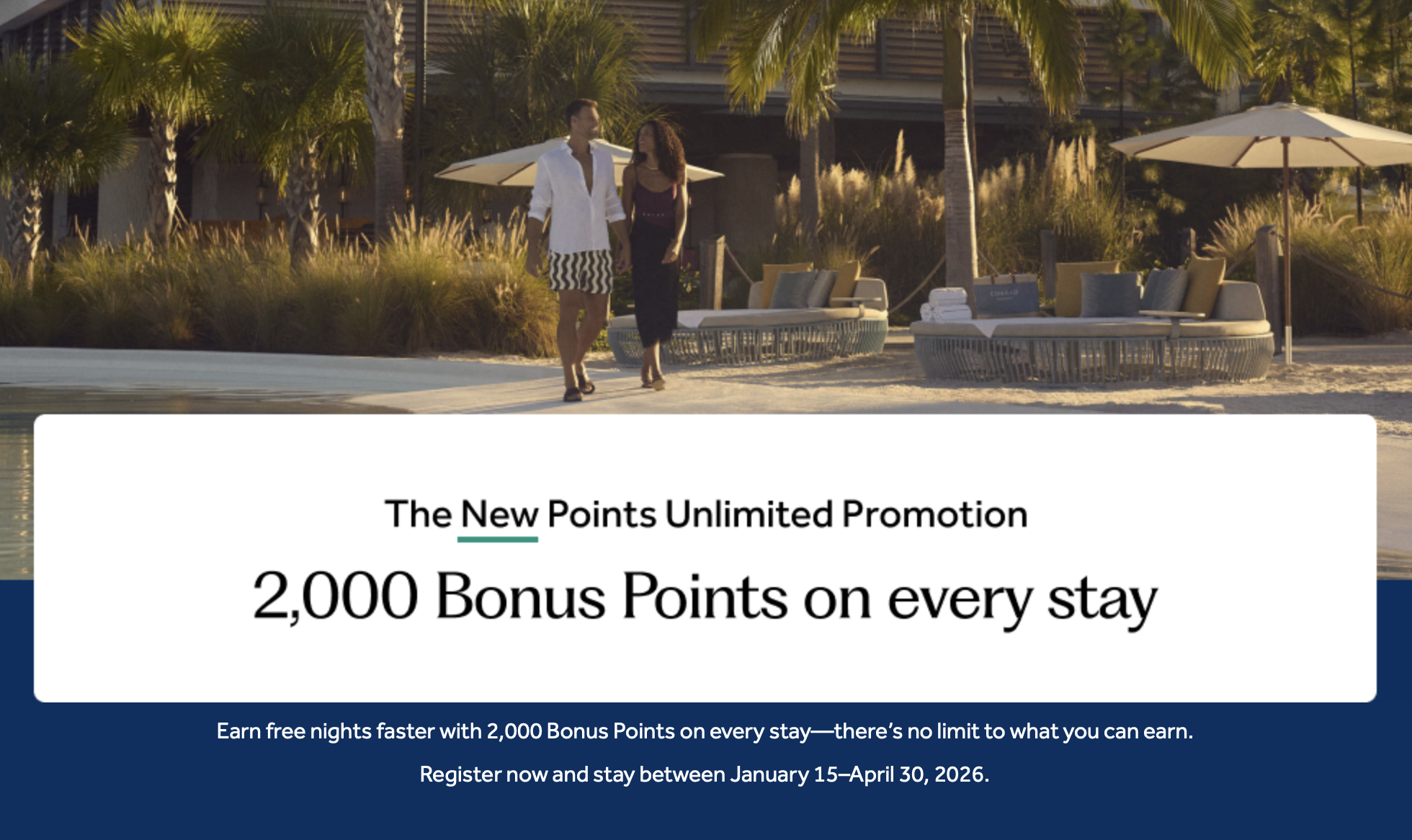 Hilton points unlimited promo banner.