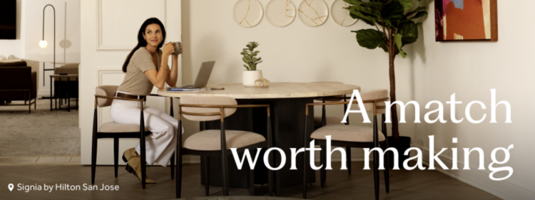 Hilton B2B status match promo banner.