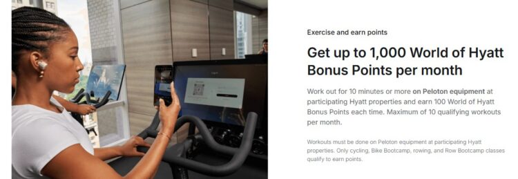 Hyatt 1,000 Points per Month with Peloton