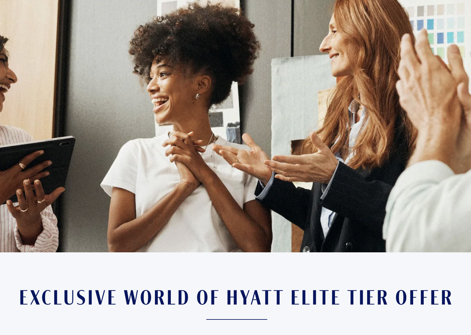Hyatt corporate status match landing page.