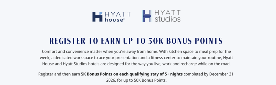 Hyatt House / Studios promo banner for January 2026.