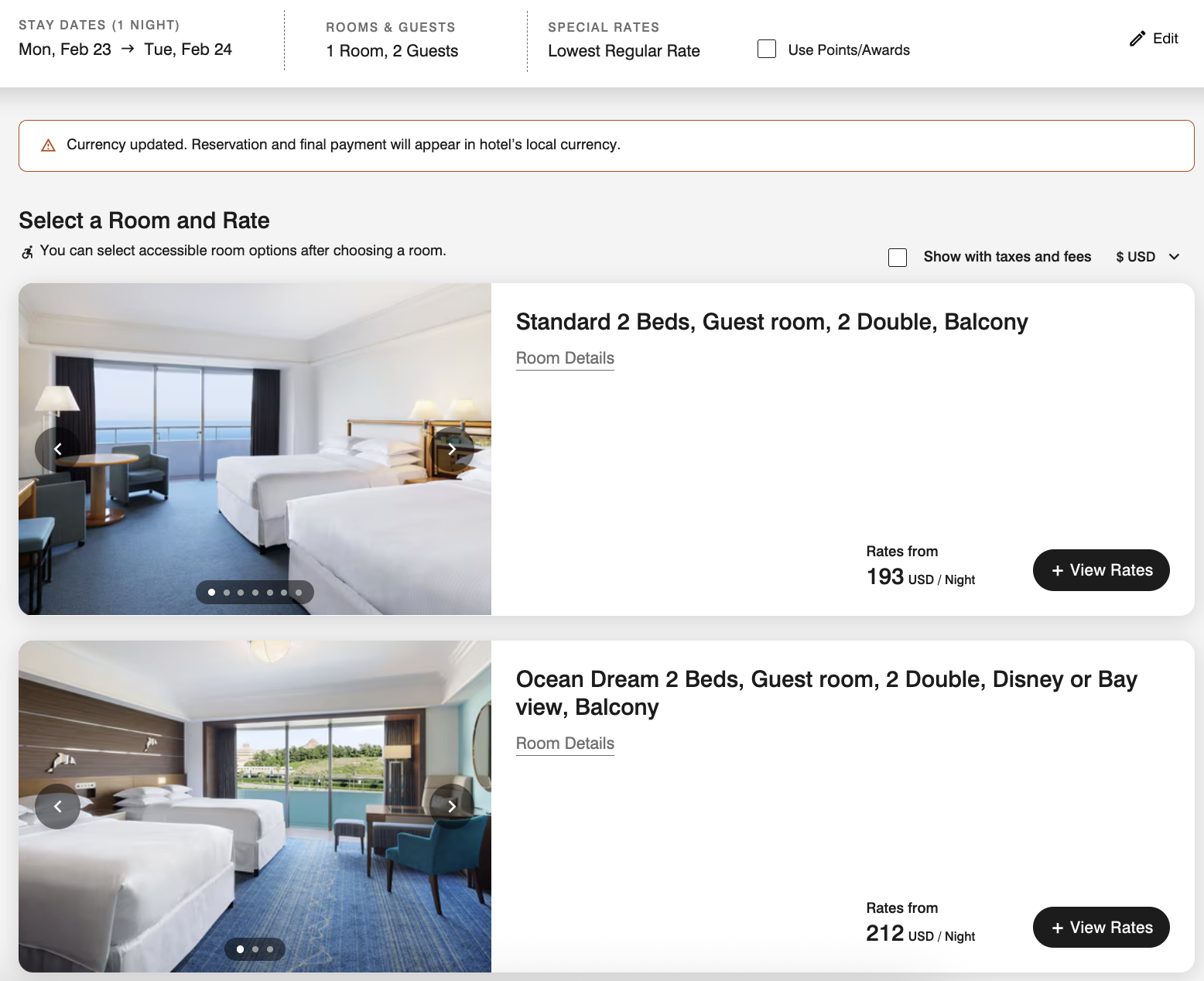 sheraton grande tokyo bay cash rates