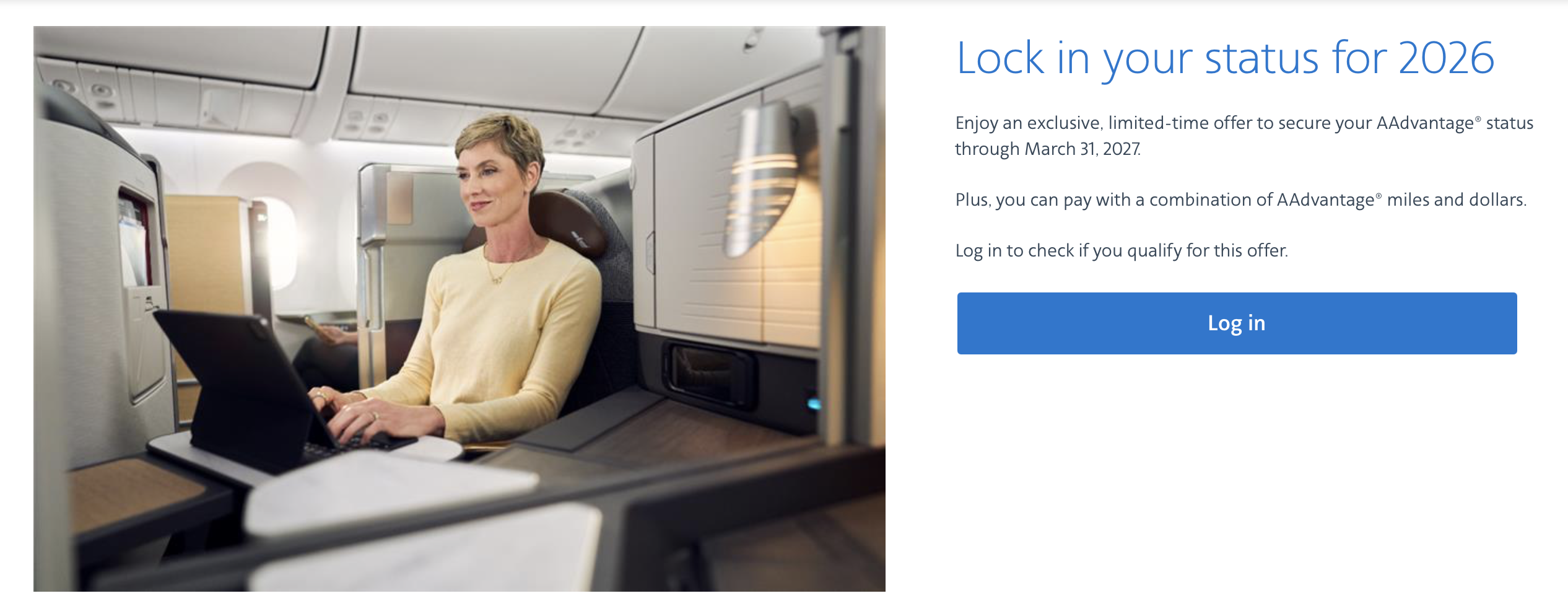 Lock in American Airlines status for 2026