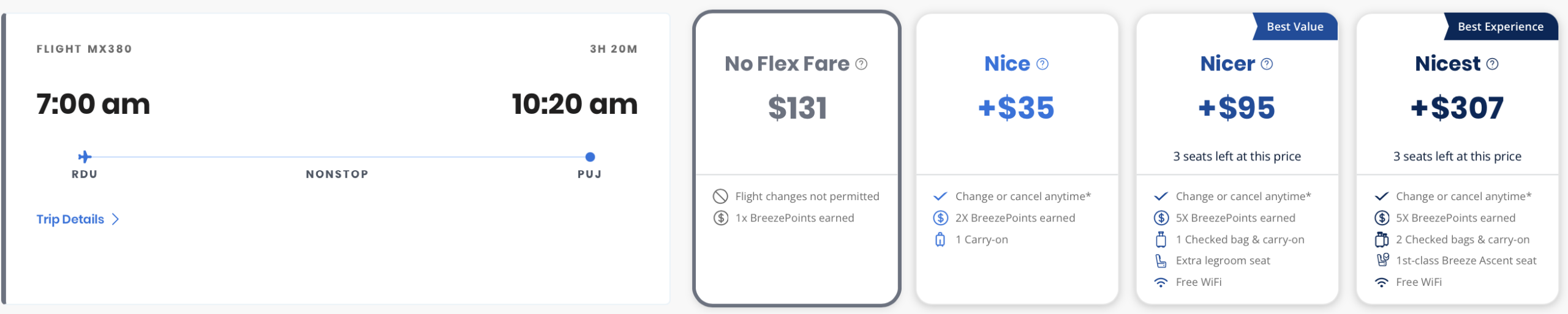 RDU to PUJ with Breeze