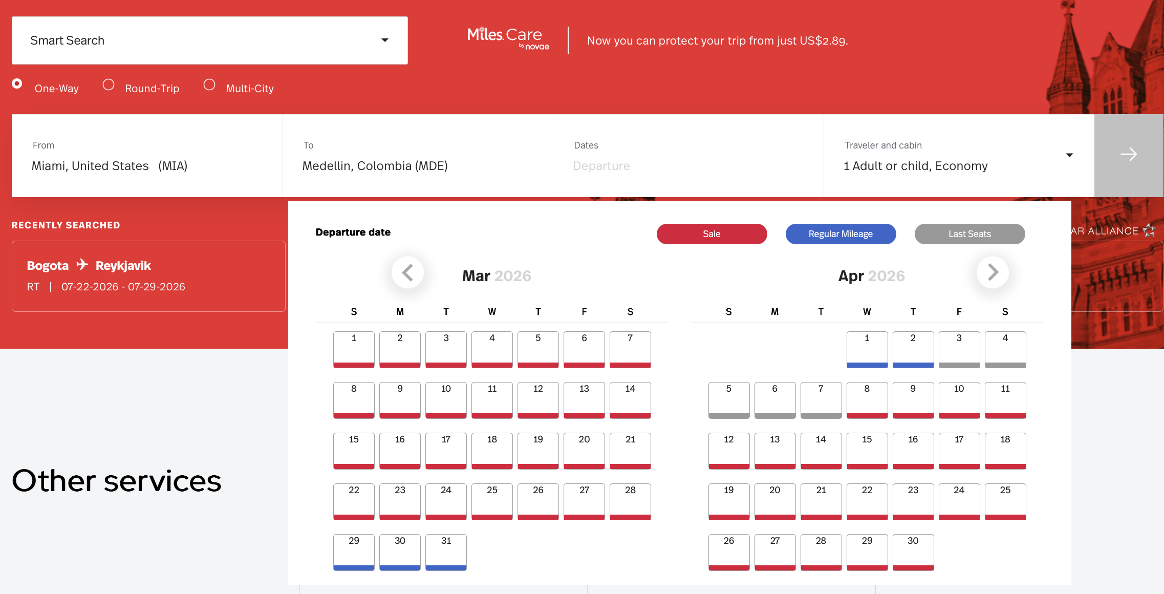 MIA to MDE LifeMiles sale