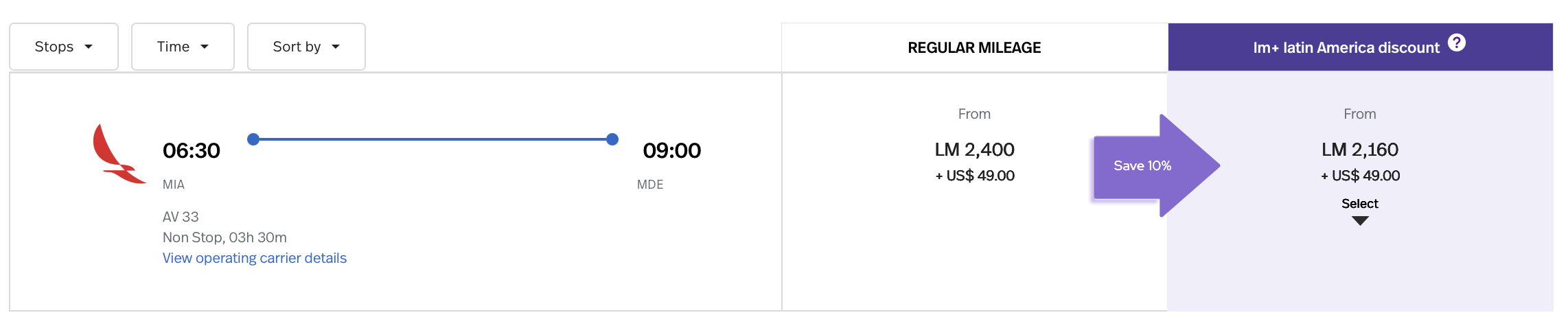 MIA to MDE using LifeMiles