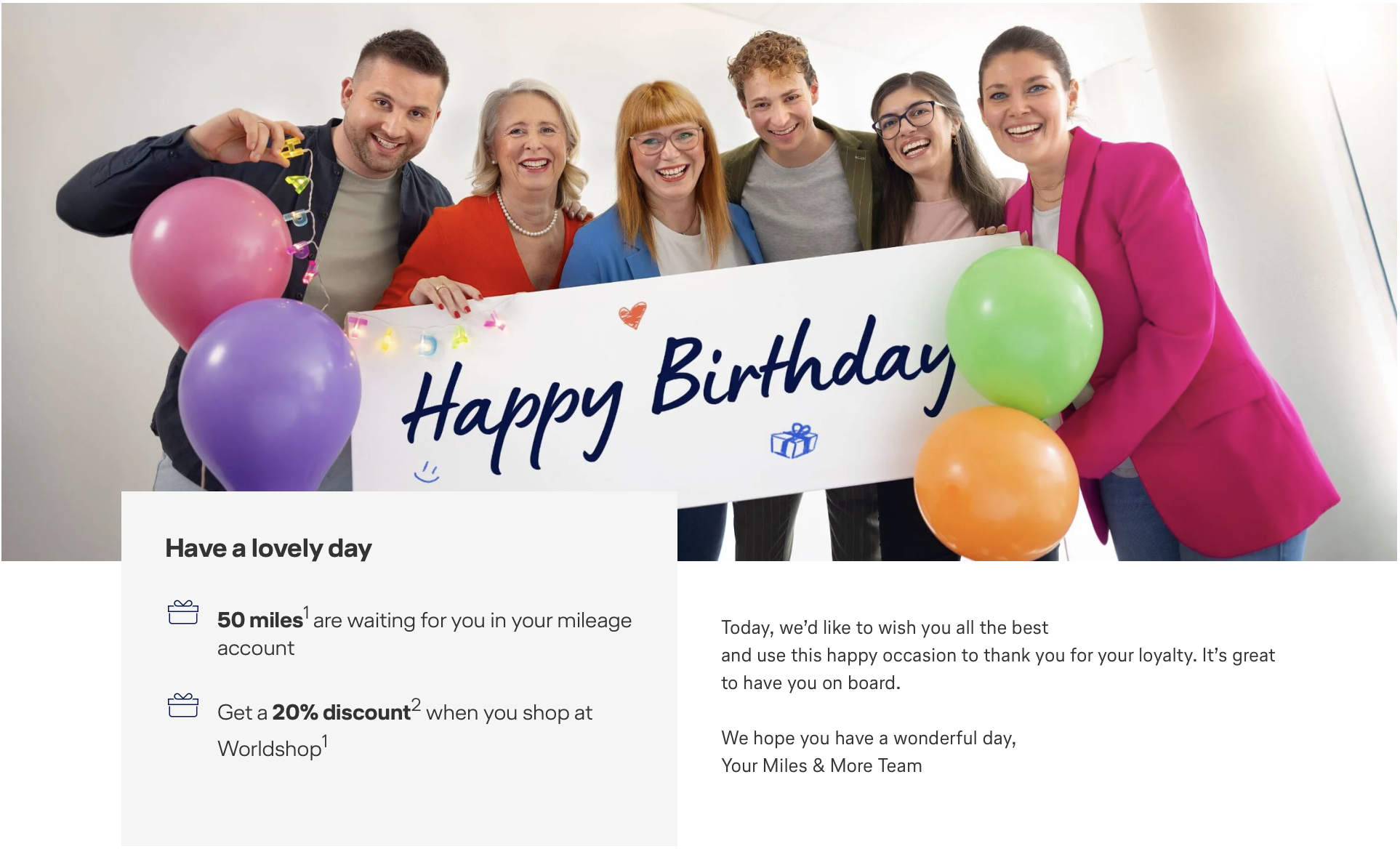 Lufthansa birthday promo