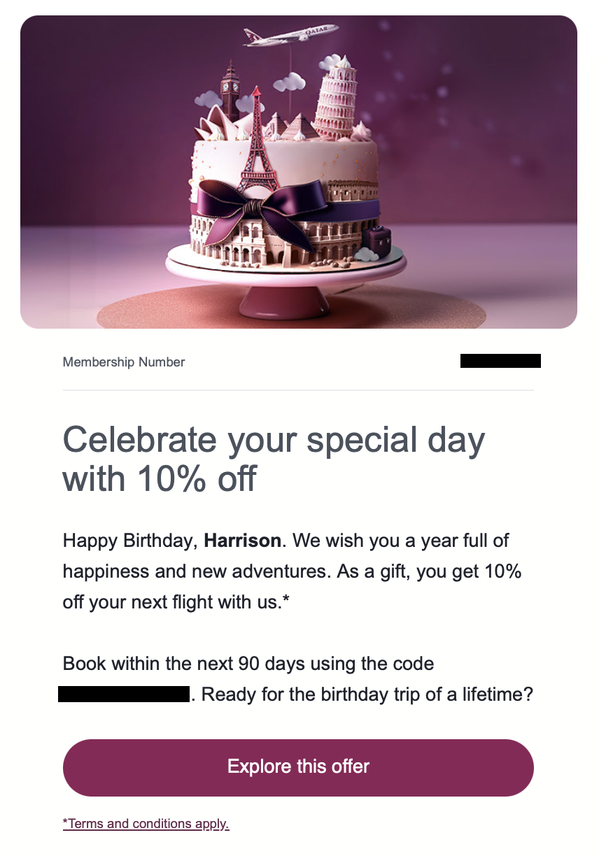 Qatar birthday present