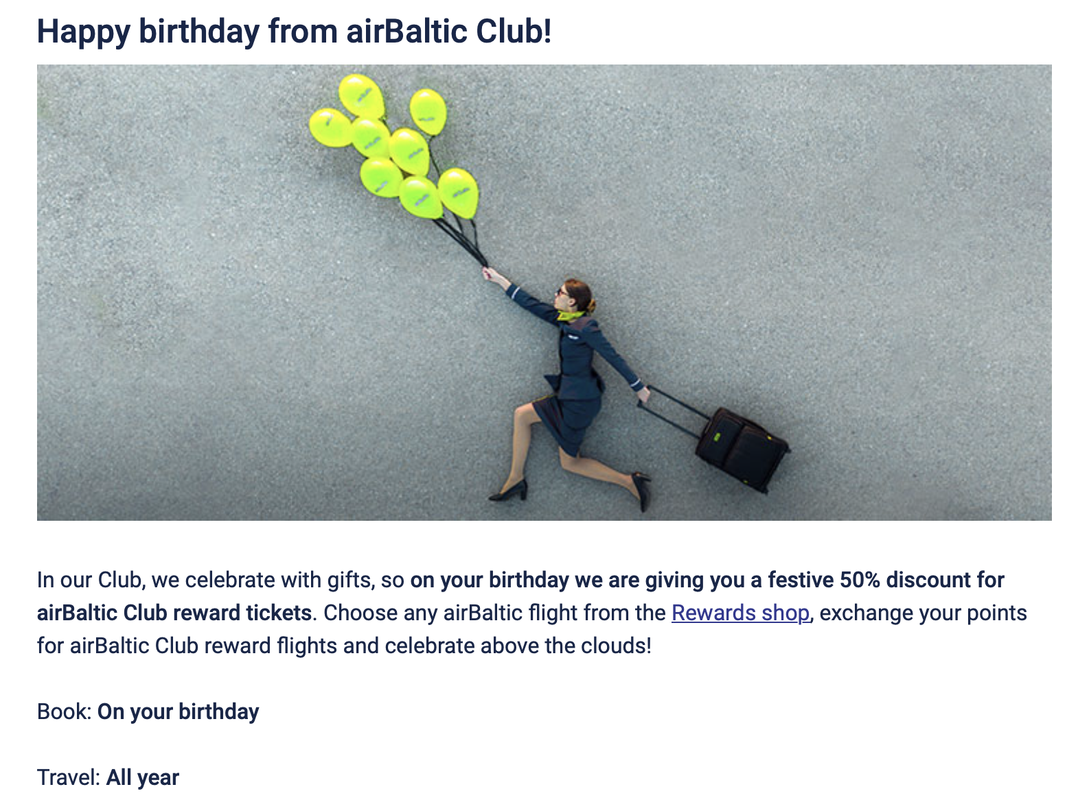 Air Baltic birthday promo