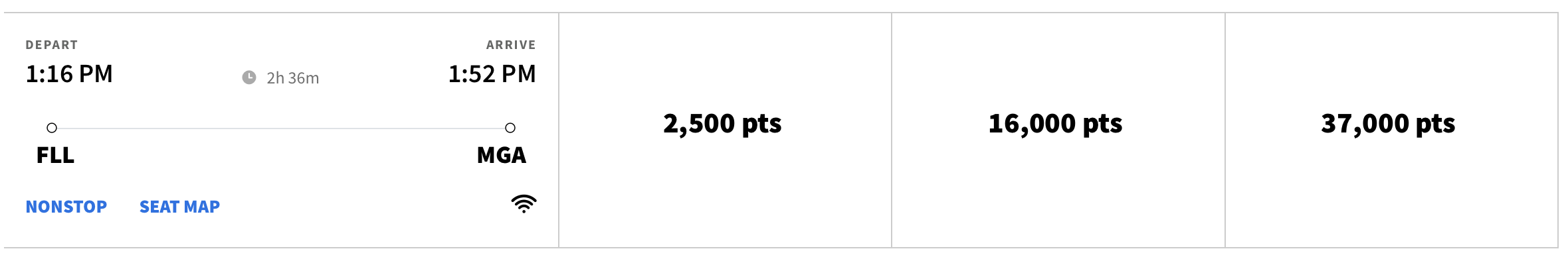 FLL to MGA on Spirit Airlines