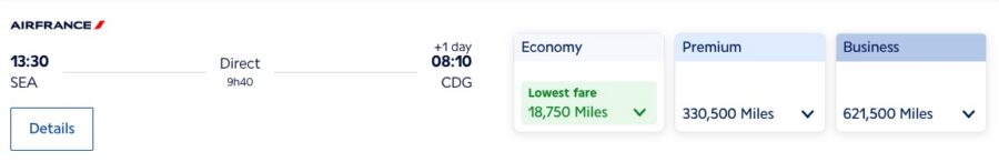 Screenshot of Air France