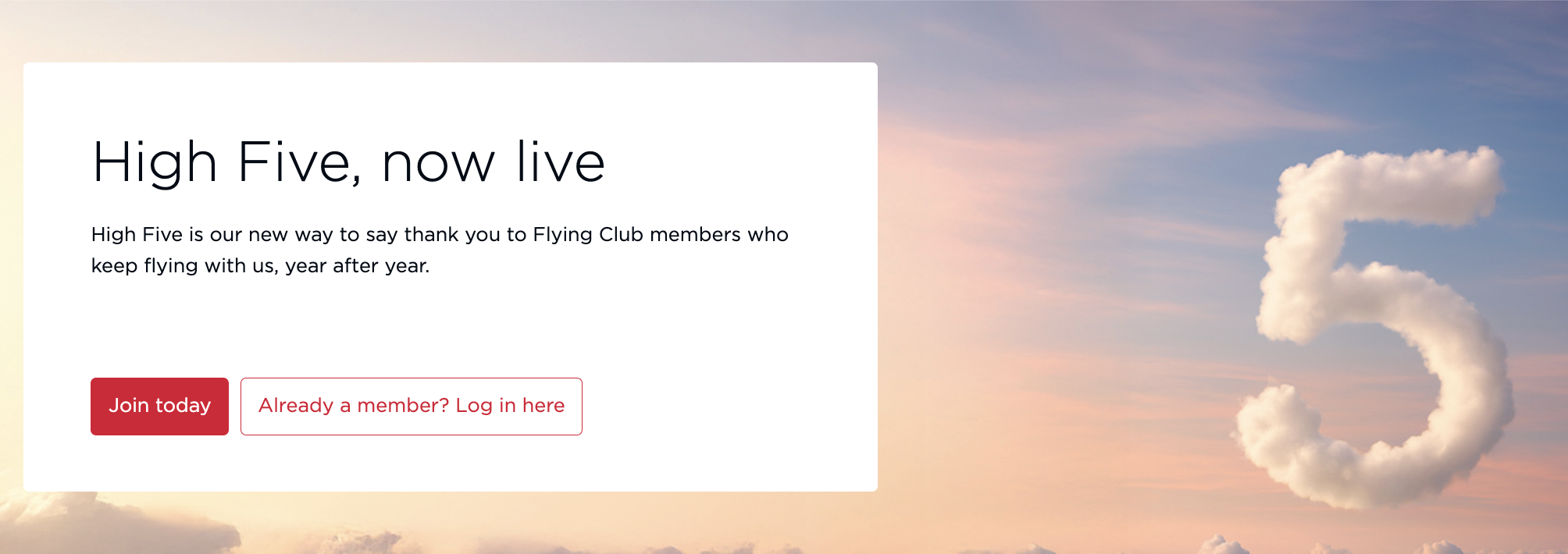 Virgin Atlantic High Five banner image.