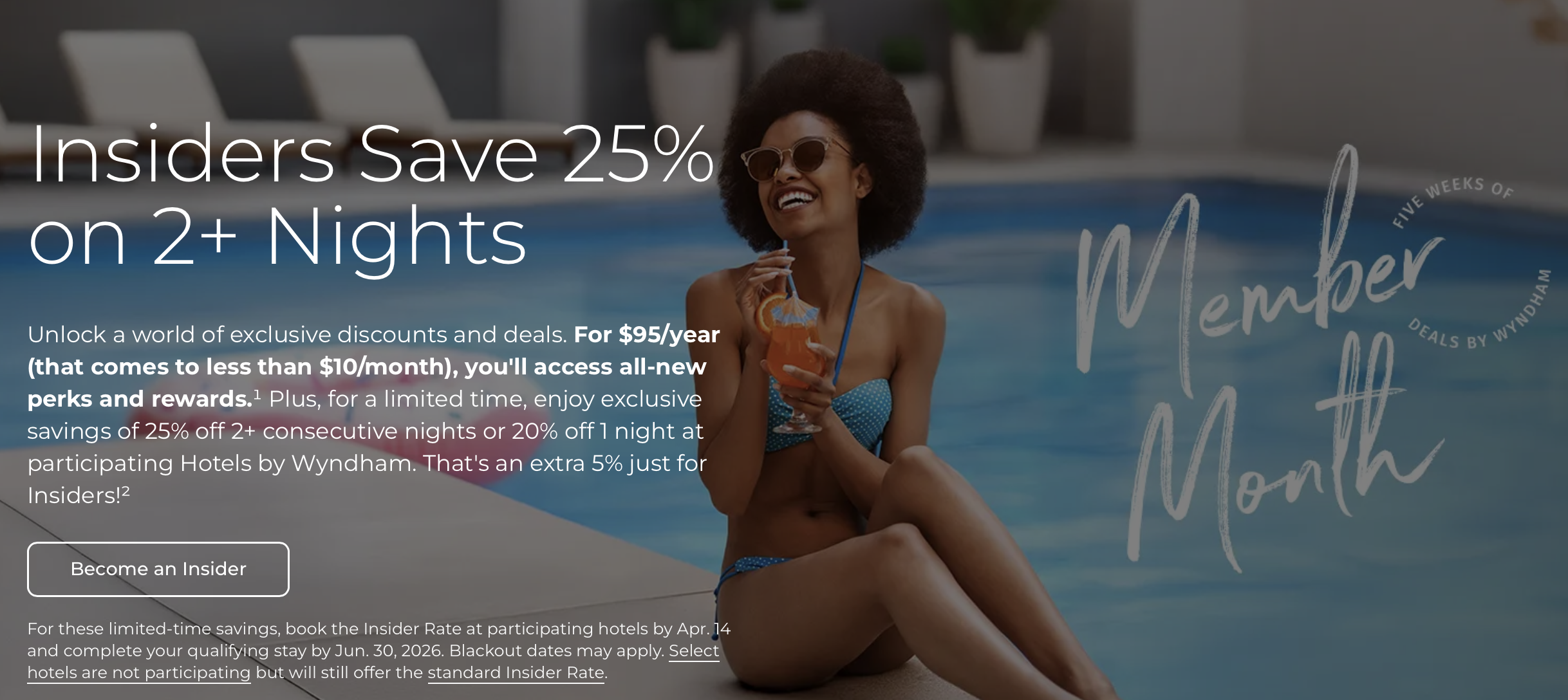 Wyndham Rewards Insider promo banner.