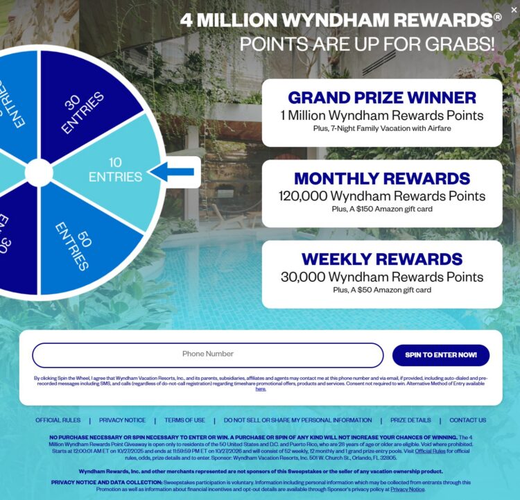 Wyndham Rewards 2026 Sweepstakes