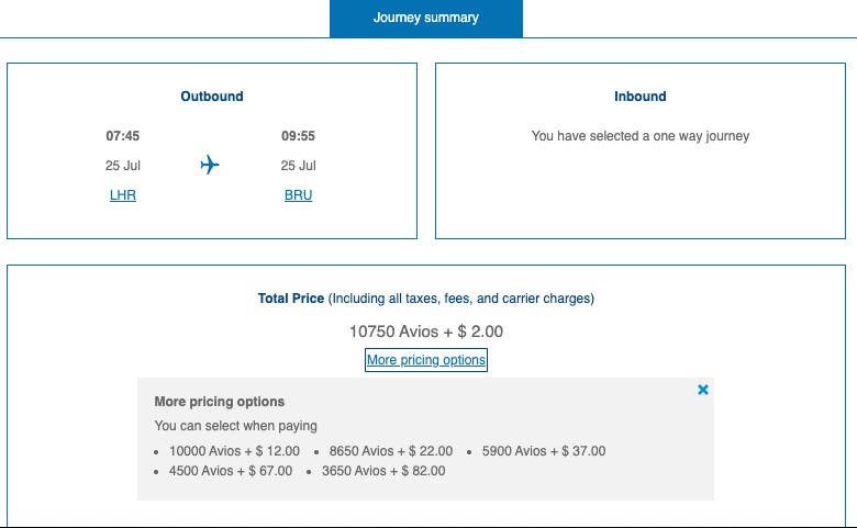 Screenshot of British Airways