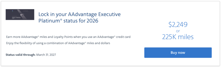Lock in AAdvantage Executive Platinum for 2026