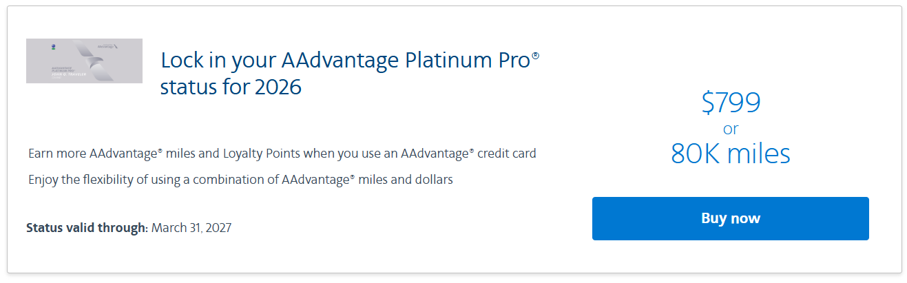 Lock in AAdvantage Platinum Pro status
