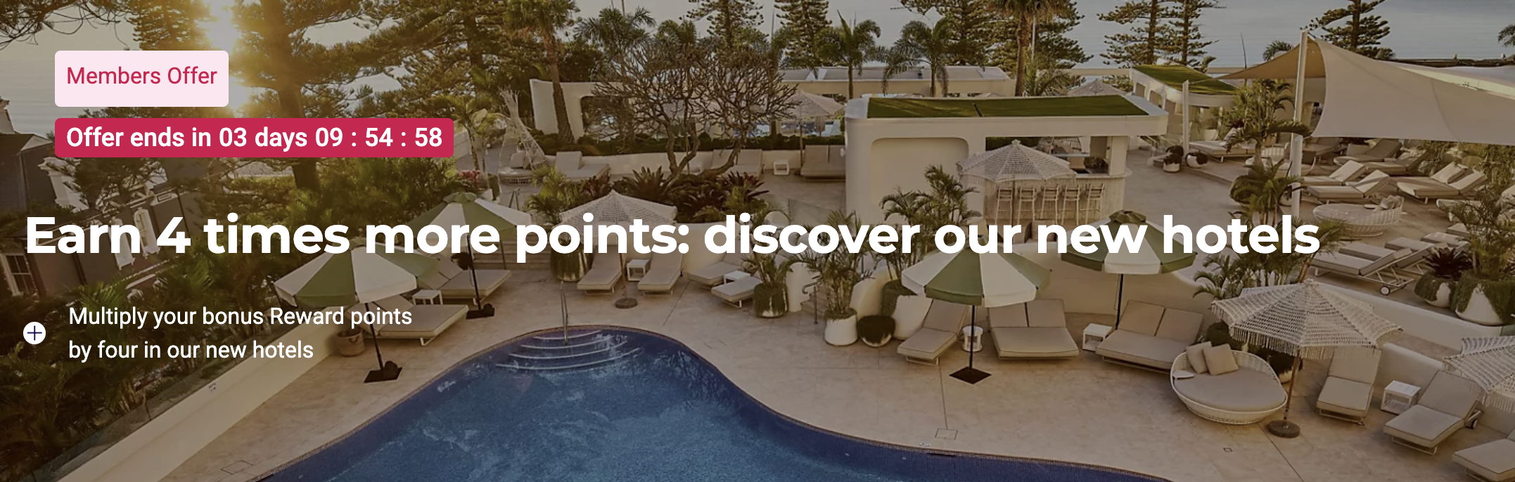 Screenshot of Accor 4x bonus at new hotels promo.