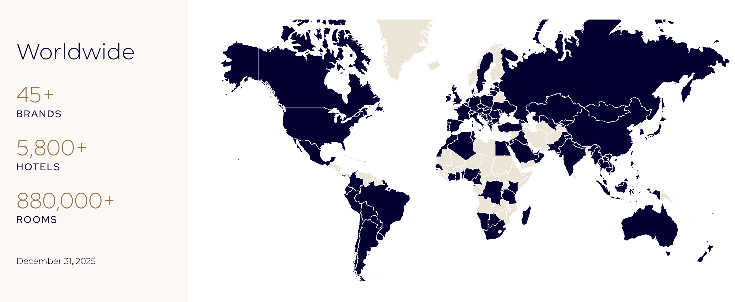Screenshot of Accor global presence map