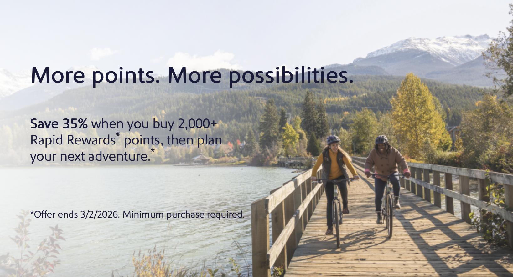 Southwest buy points promo banner.