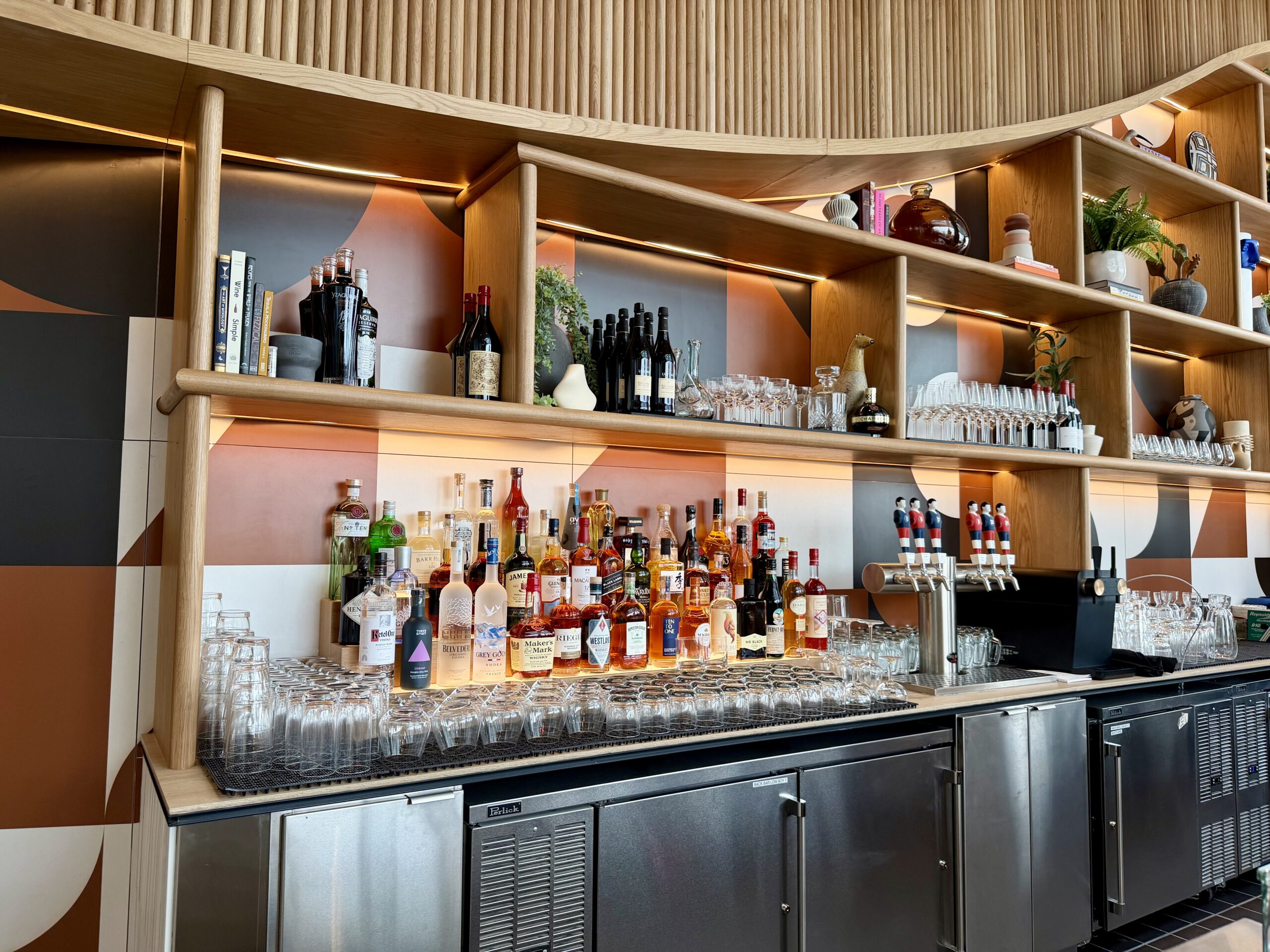 Bar at the Capital One Landing Lounge at LGA.