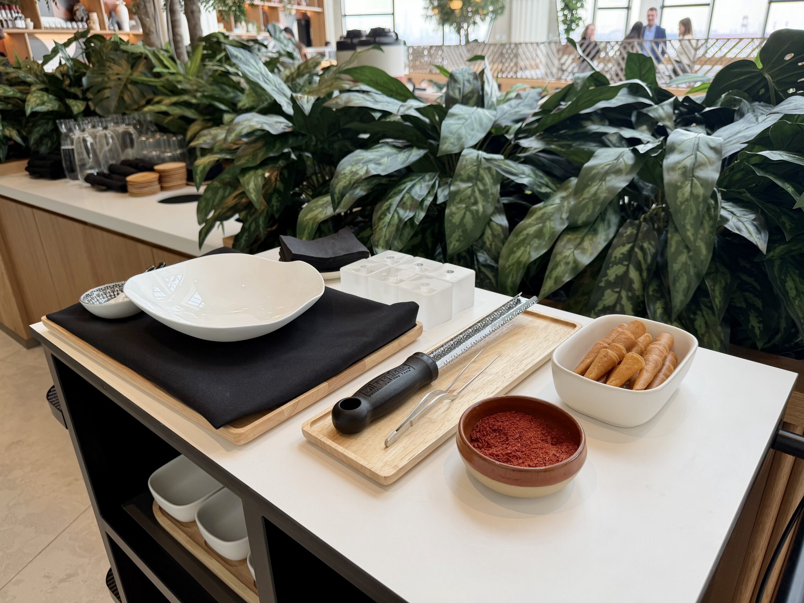 Rituals cart at the Capital One Landing Lounge at LGA.