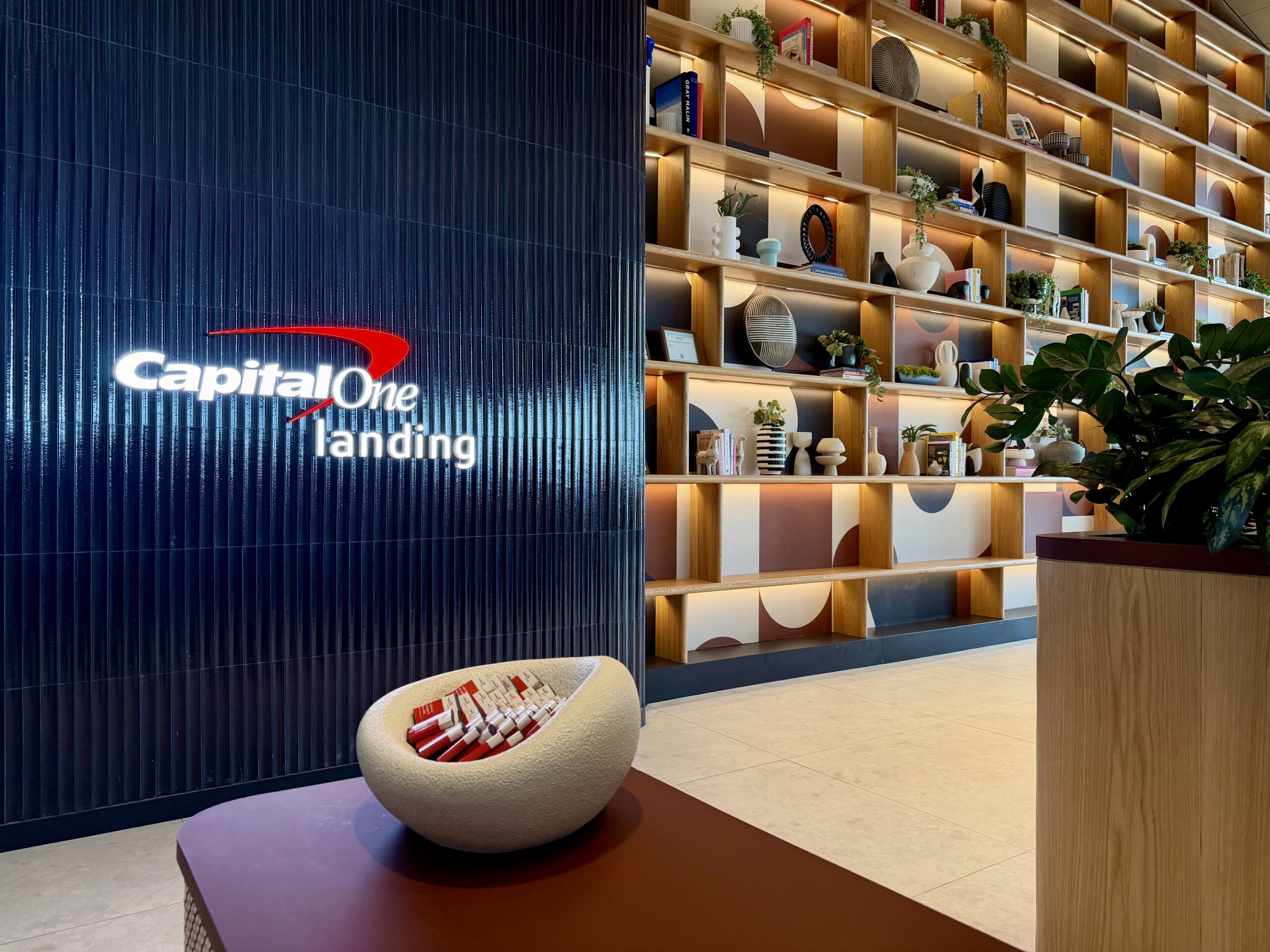 Entryway to the Capital One Landing Lounge at LGA.
