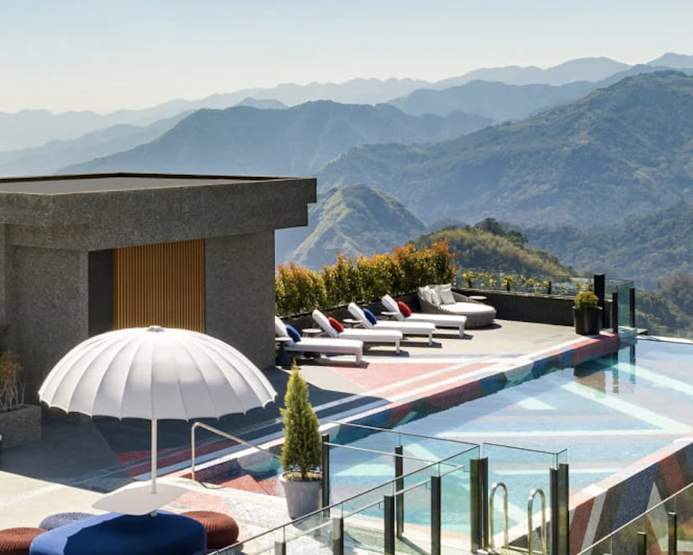 Aerial view of the Hotel Indigo Alishan.