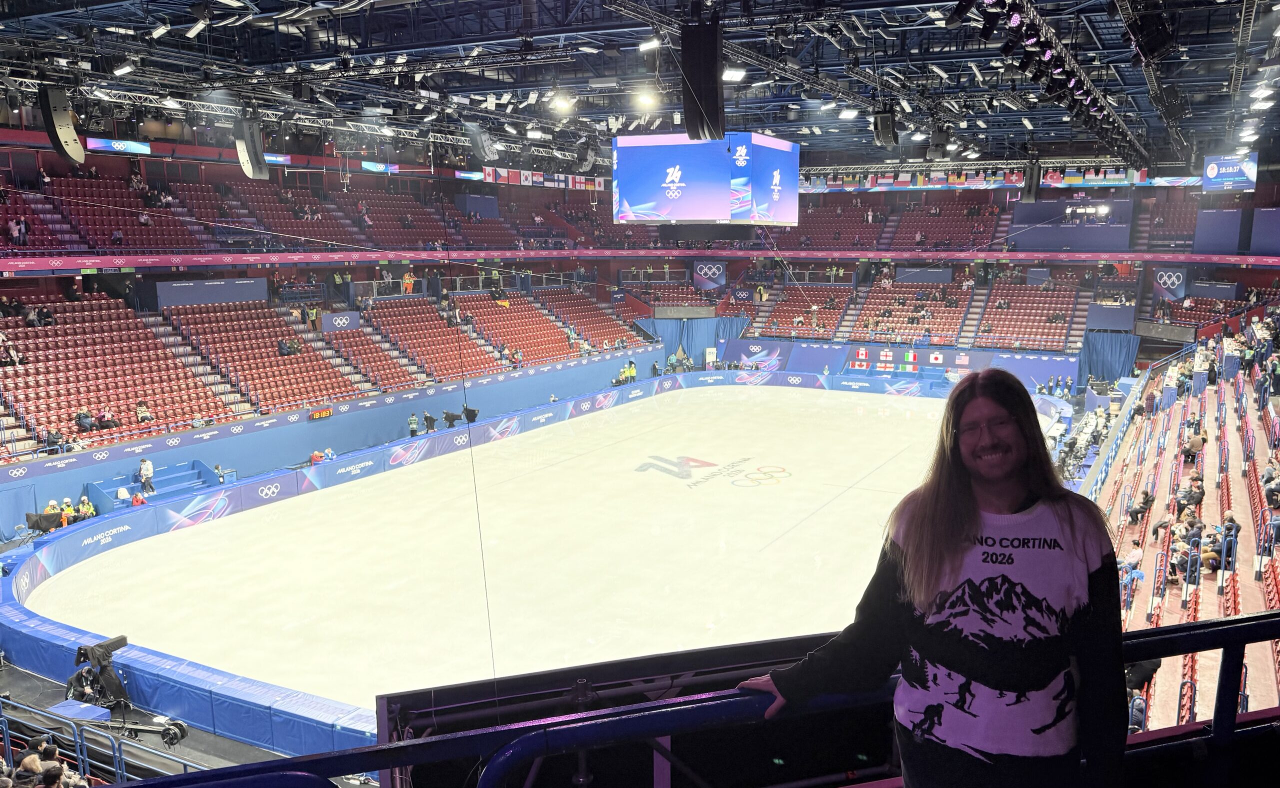 Harrison at the figure skating team event