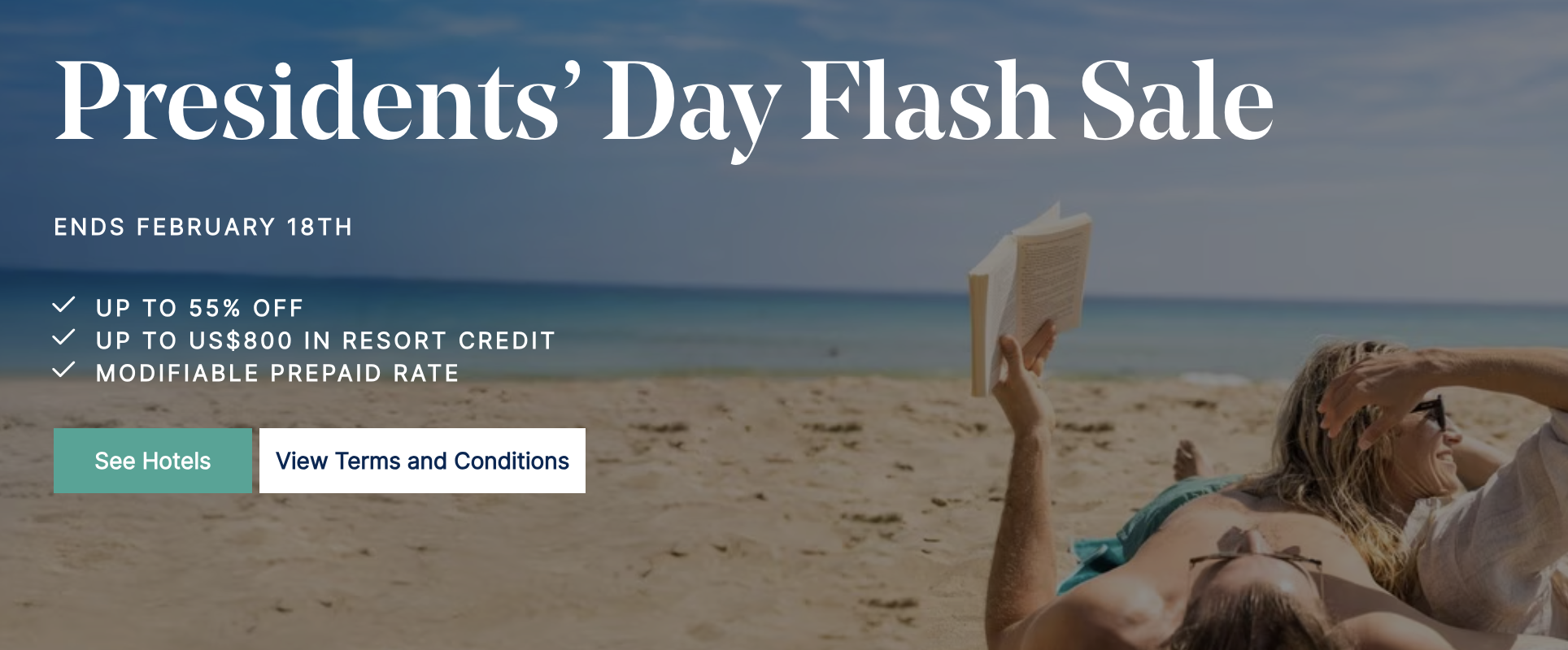 Iberostar President's Day Sale promo banner.