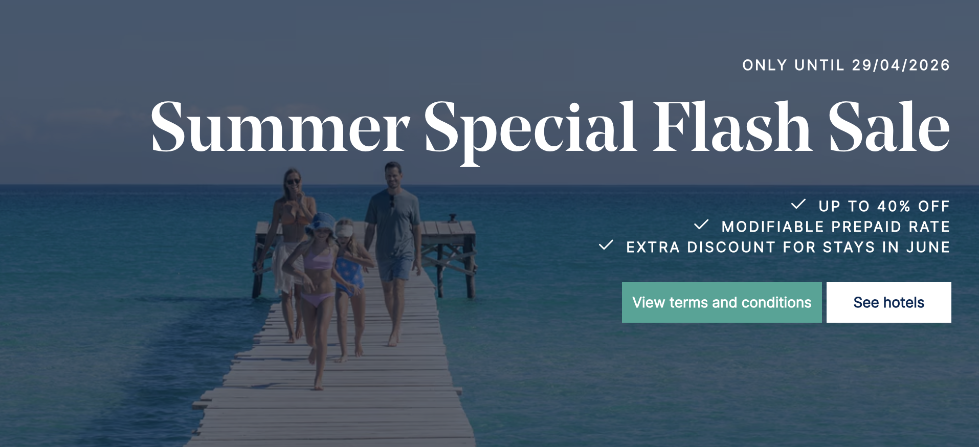 Screenshot of Iberostar Summer Flash Sale