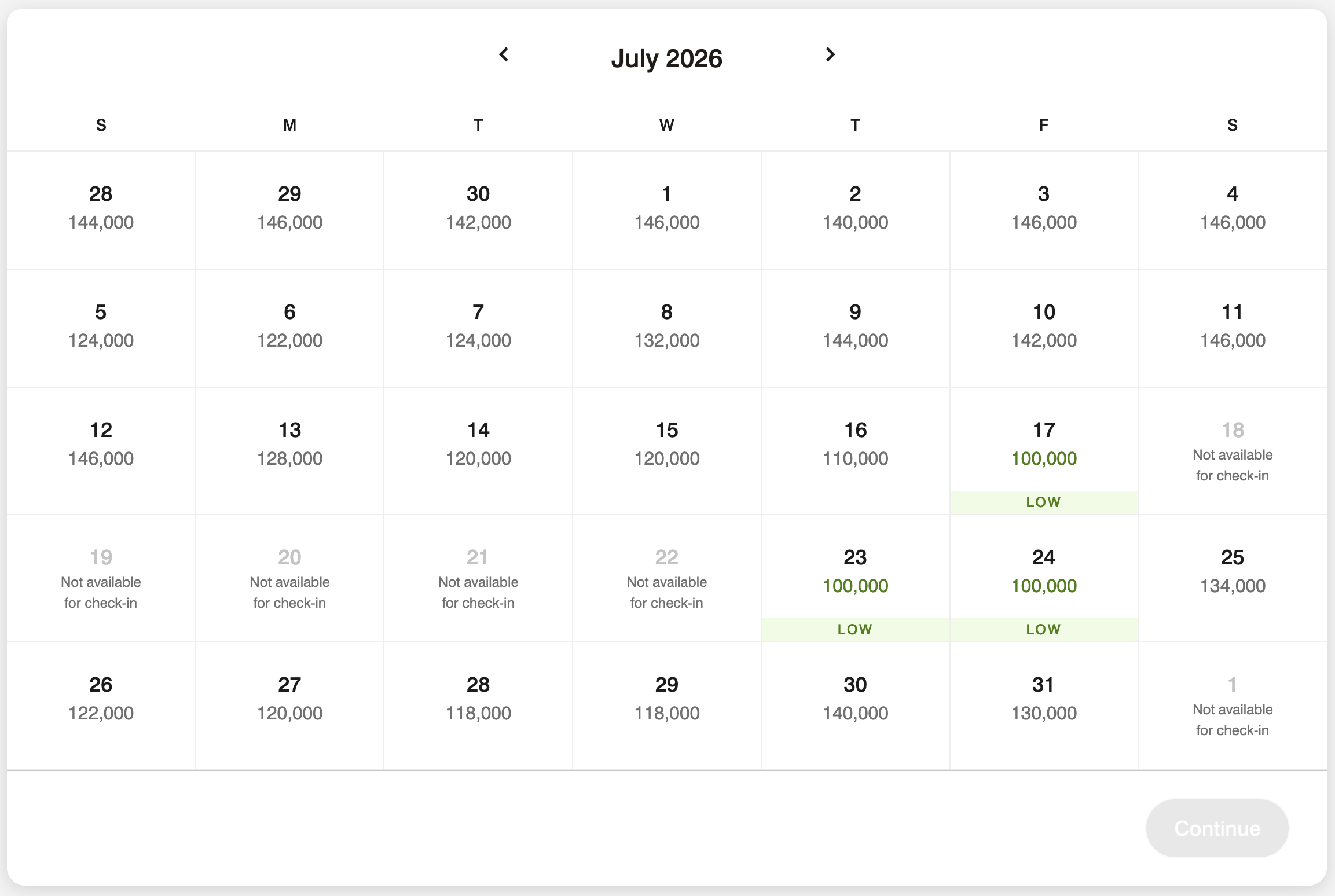 Award calendar for The Ritz-Carlton Residences, Turks & Caicos