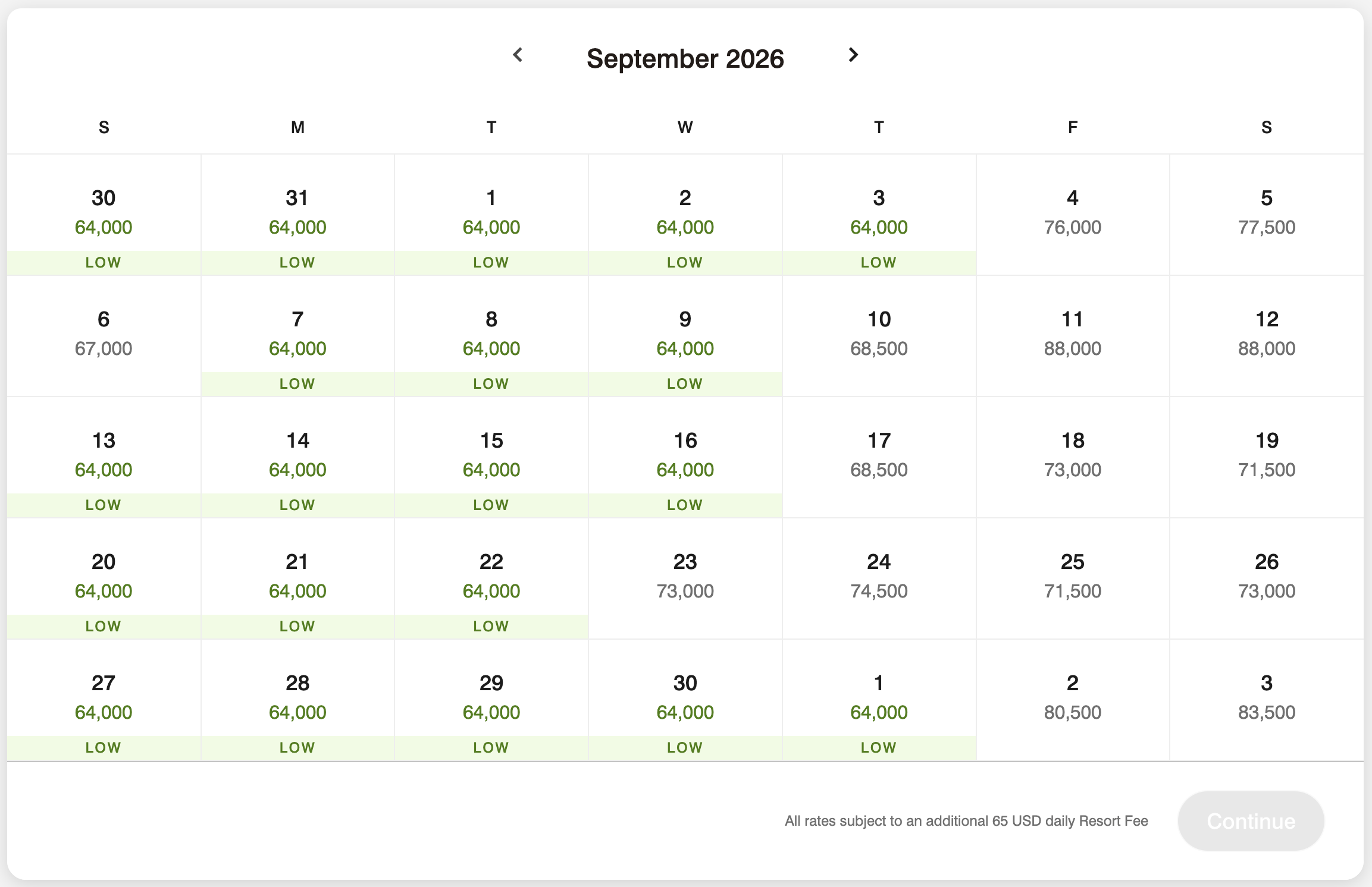 The Ritz-Carlton, Sarasota award calendar.