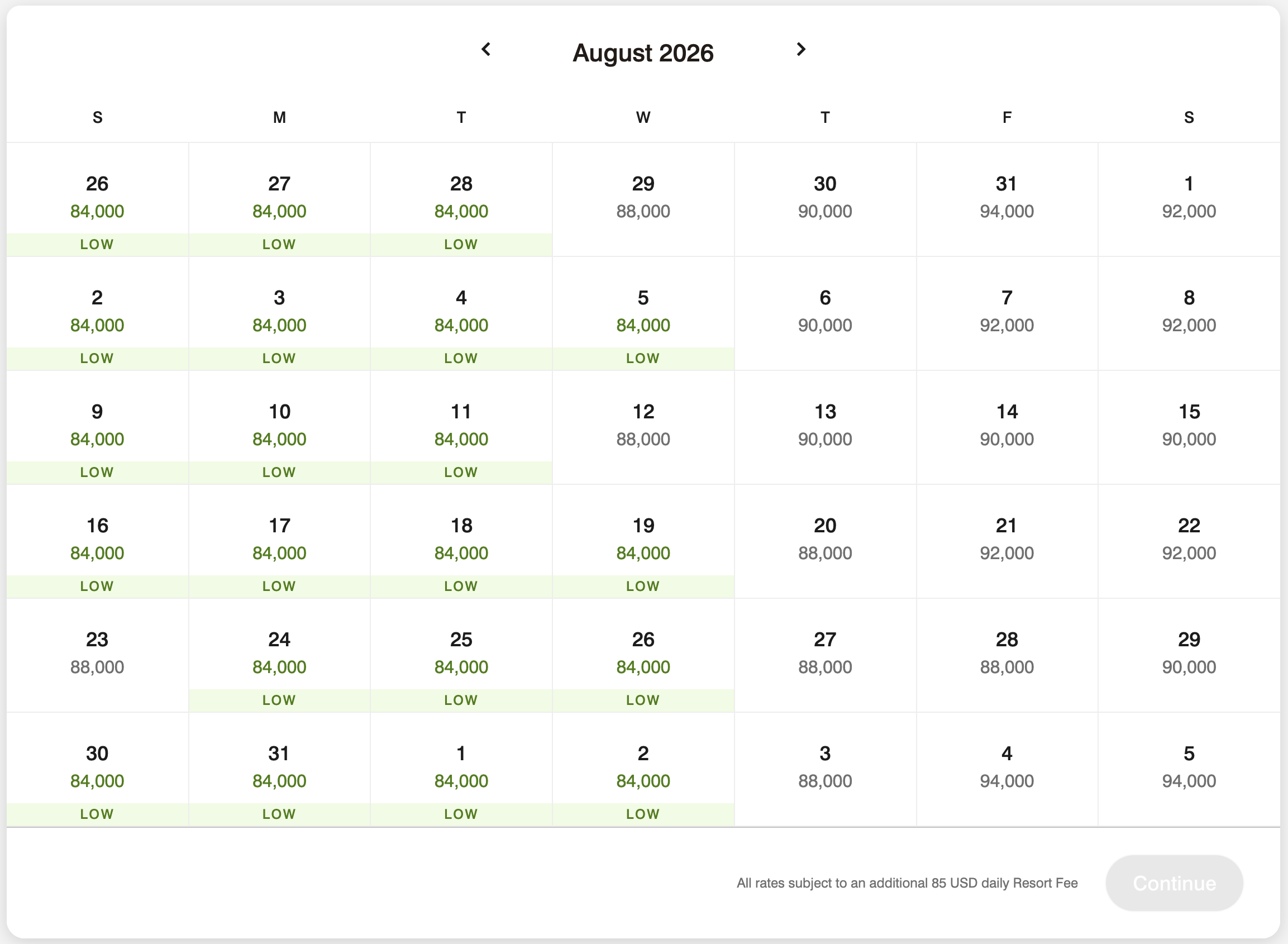 W South Beach award calendar.