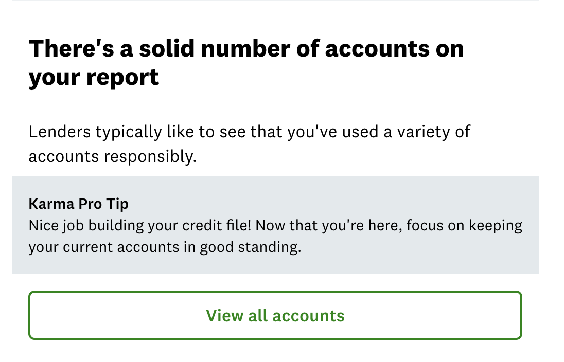 View all accounts credit karma