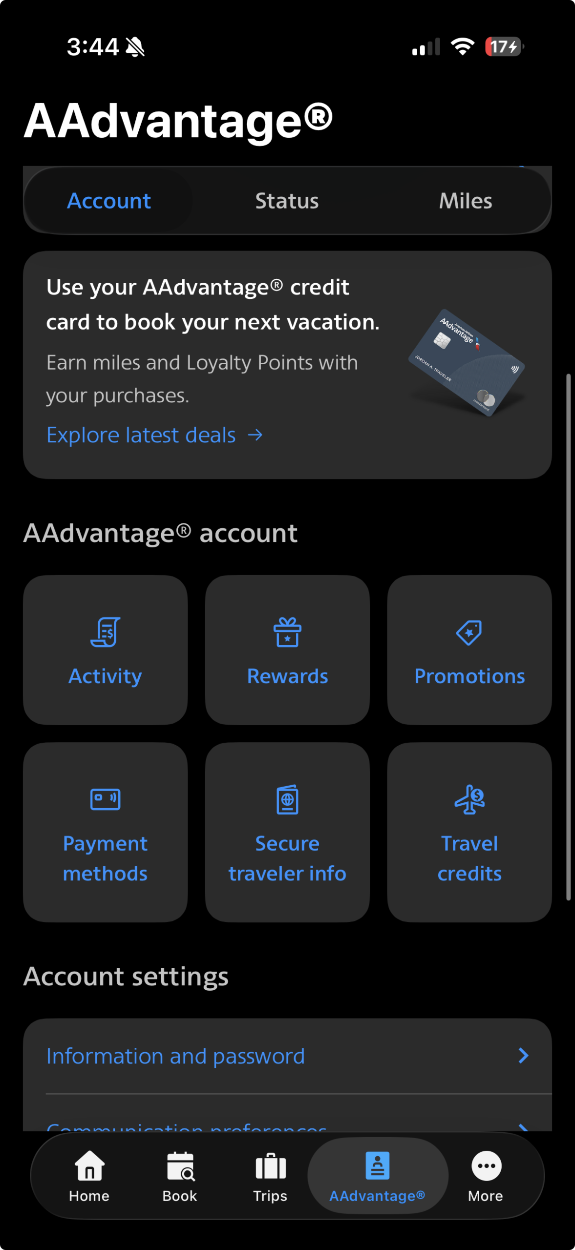 aadvantage app rewards tile