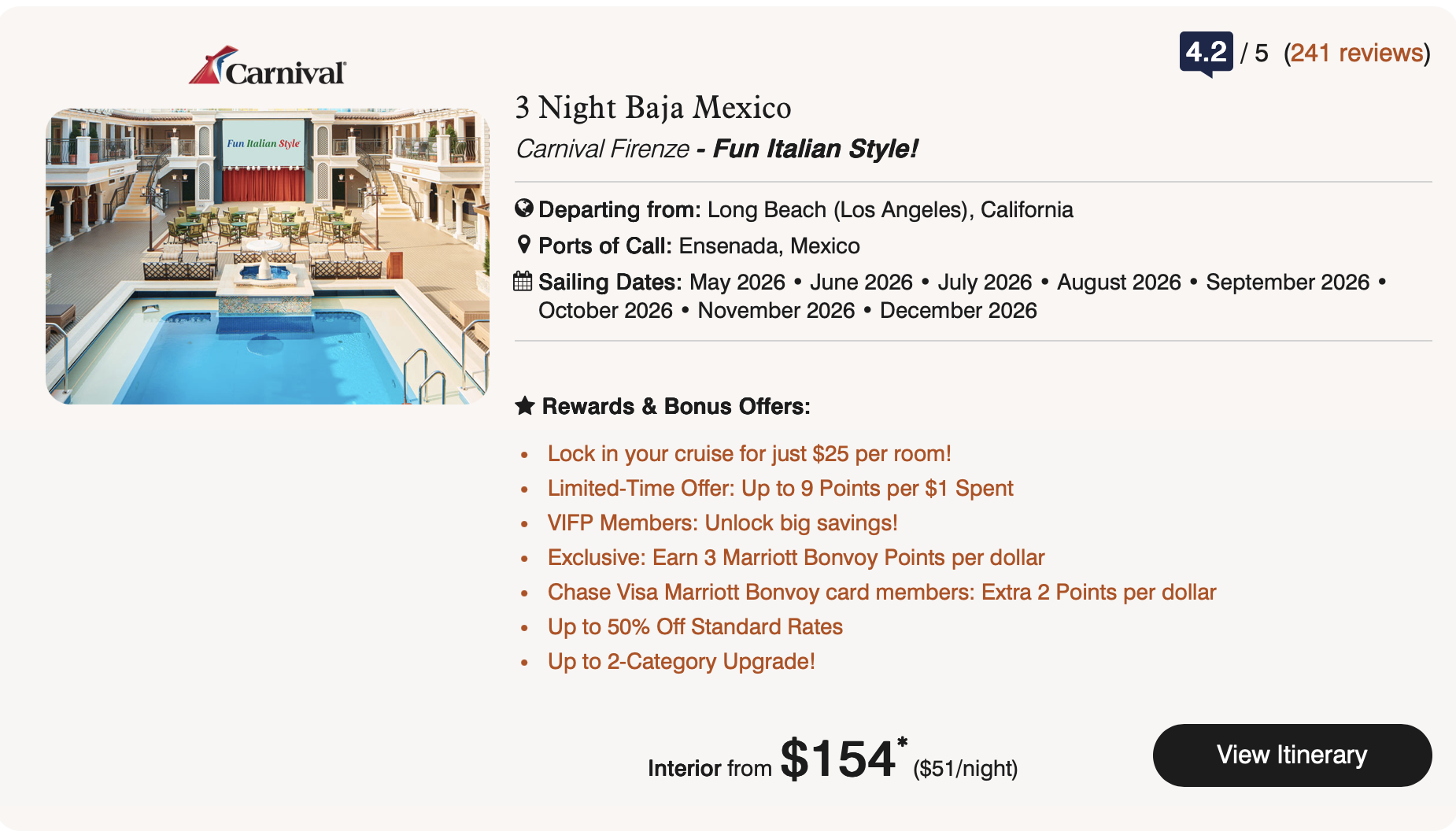 3-night Baja Mexico cruise for $154