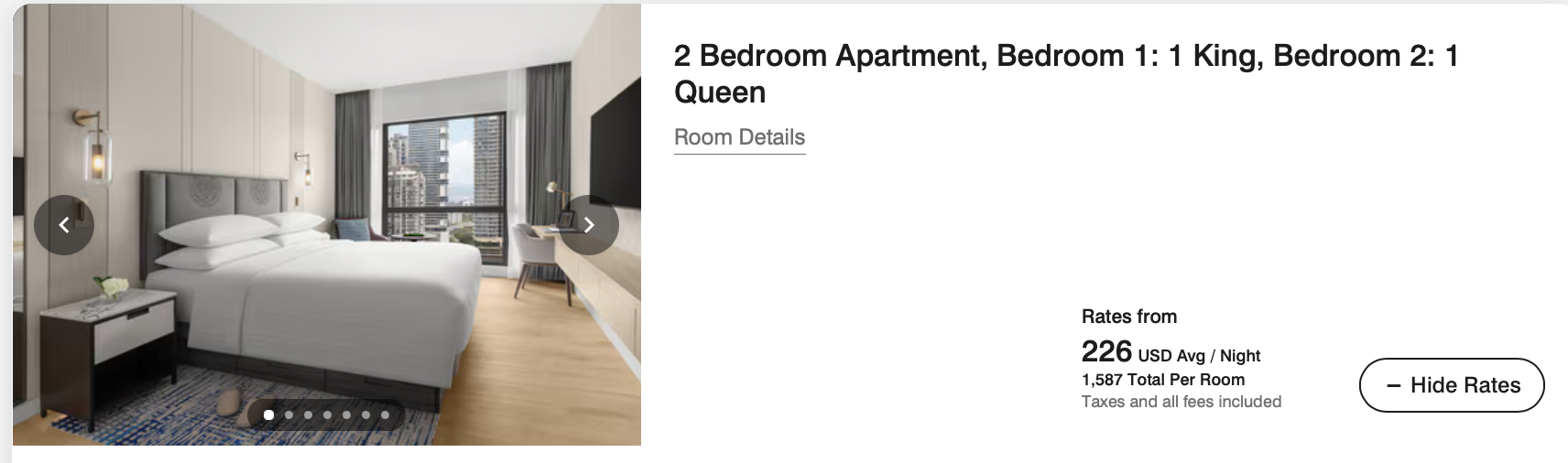 2 bedroom apartment in Kuala Lumpur through Marriott Executive Stays