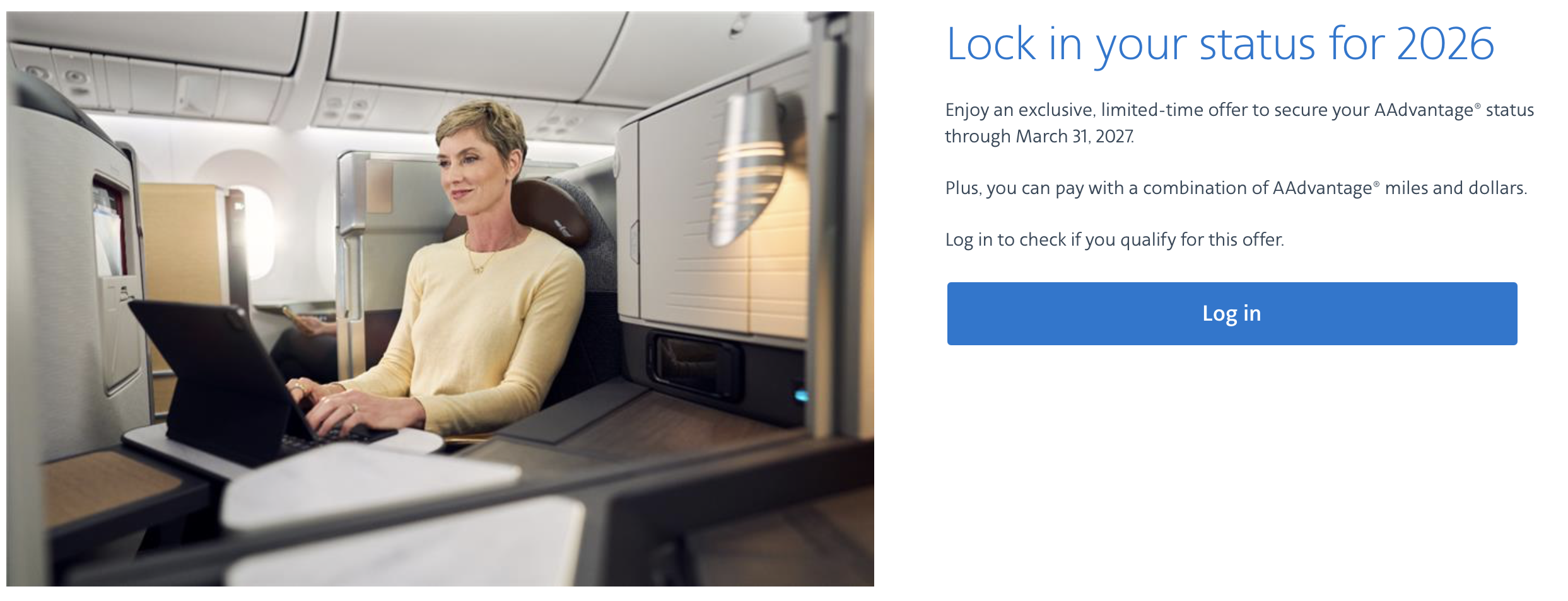 American Airlines elite status buy up offer
