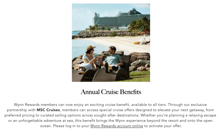 Wynn Rewards Cruise Benefit