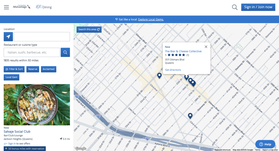 AAdvantage Dining restaurants in Astoria, Queens