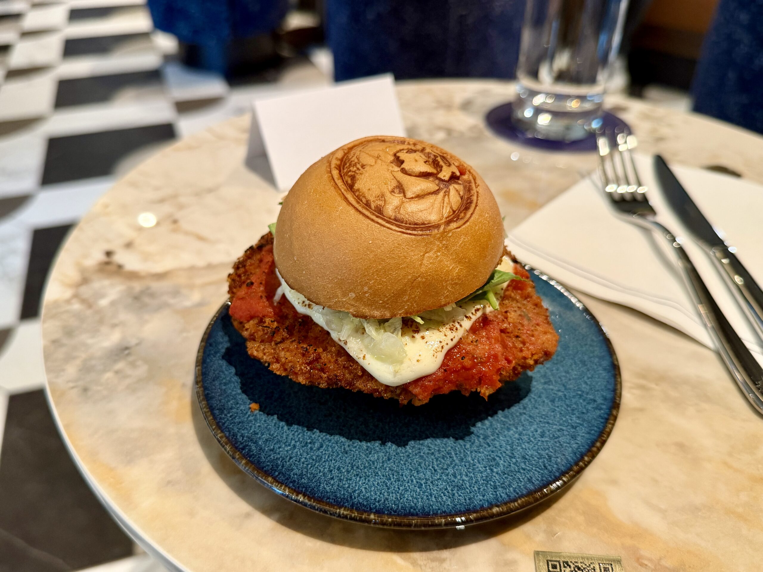 Chicken parm sandwich at the Amex Sidecar Las Vegas