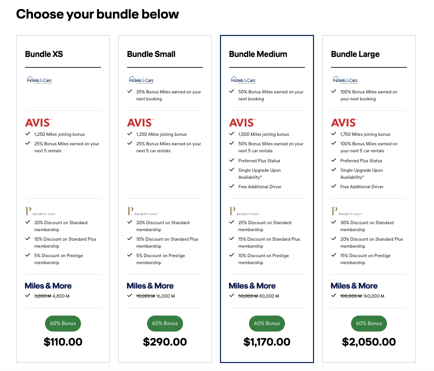 Lufthansa miles packages with a 60% bonus