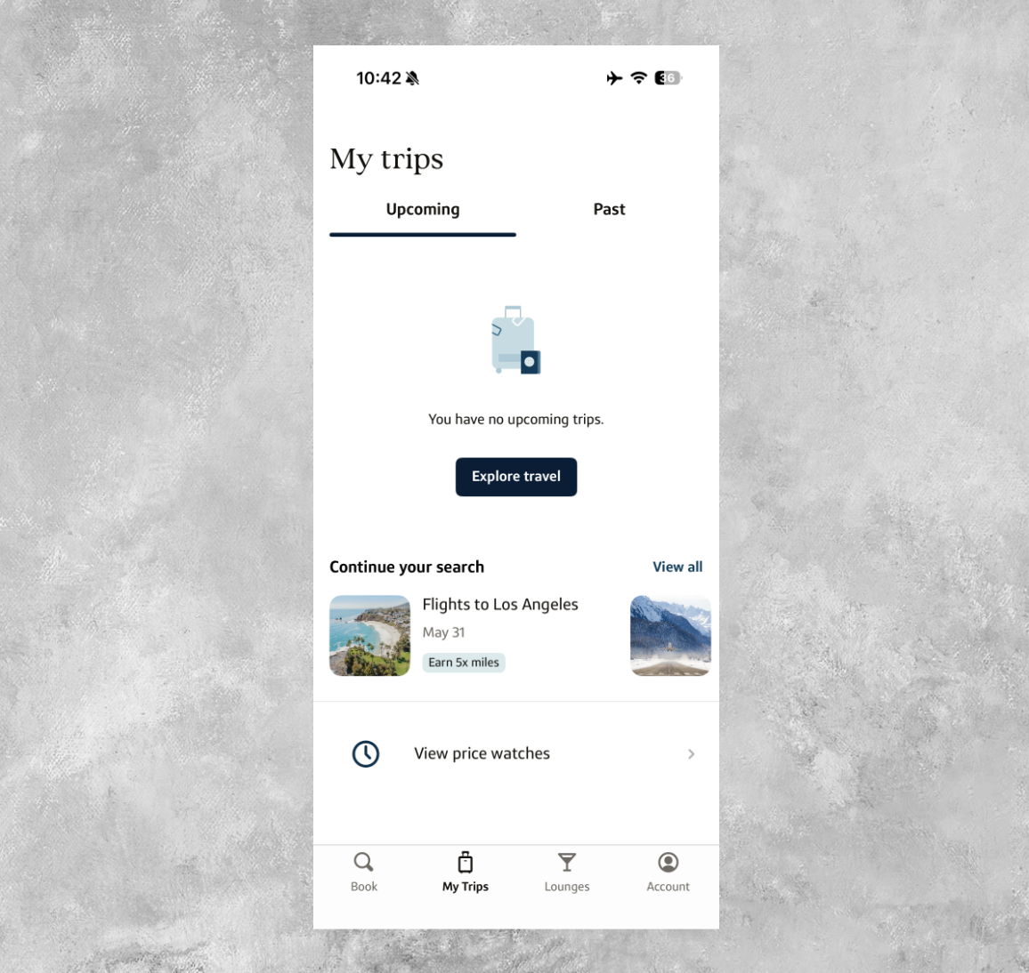 Capital One Travel app manage trips