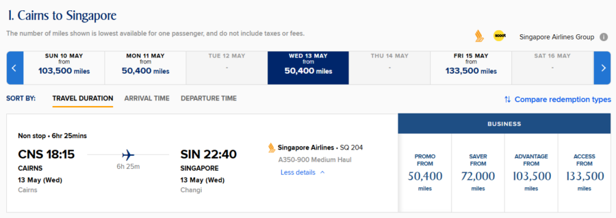 Singapore Airlines Spontaneous Escapes discounted award pricing