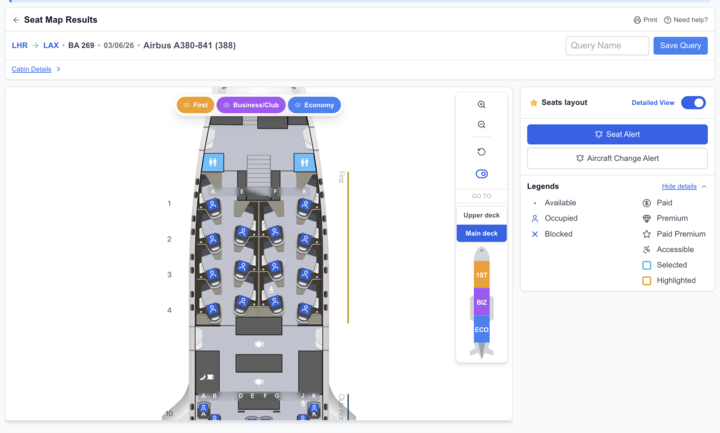New ExpertFlyer seat map.
