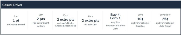 Love's Rewards Benefits for Casual Drivers