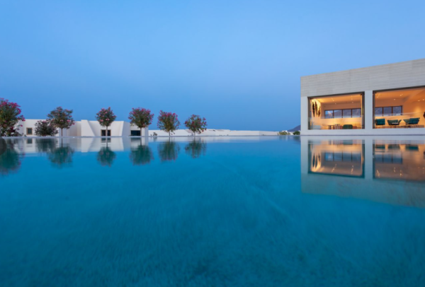 A pool at NOUS Santorini in Greece