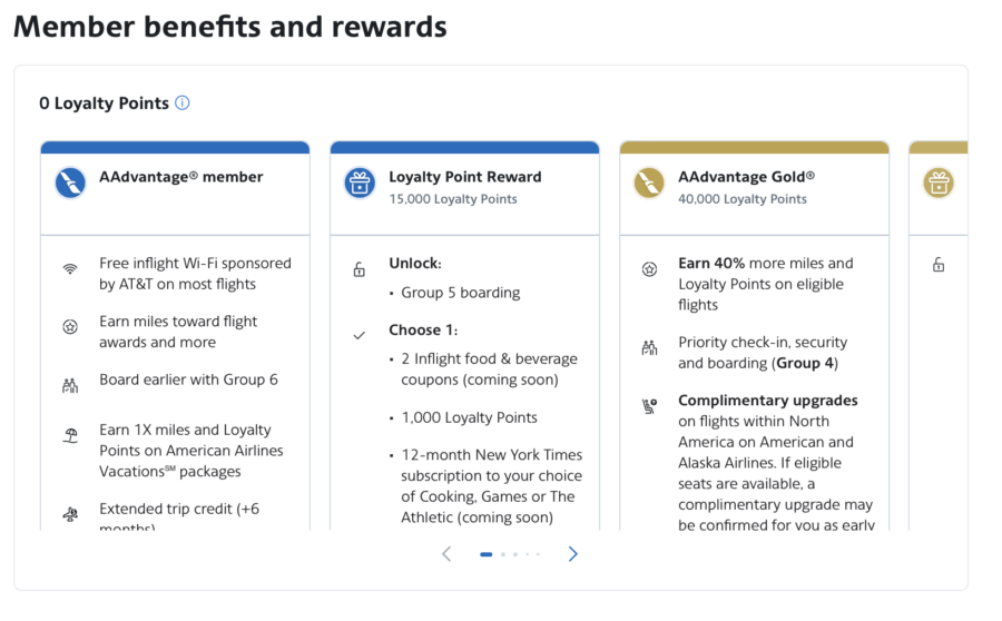 American Airlines Loyalty Point Rewards